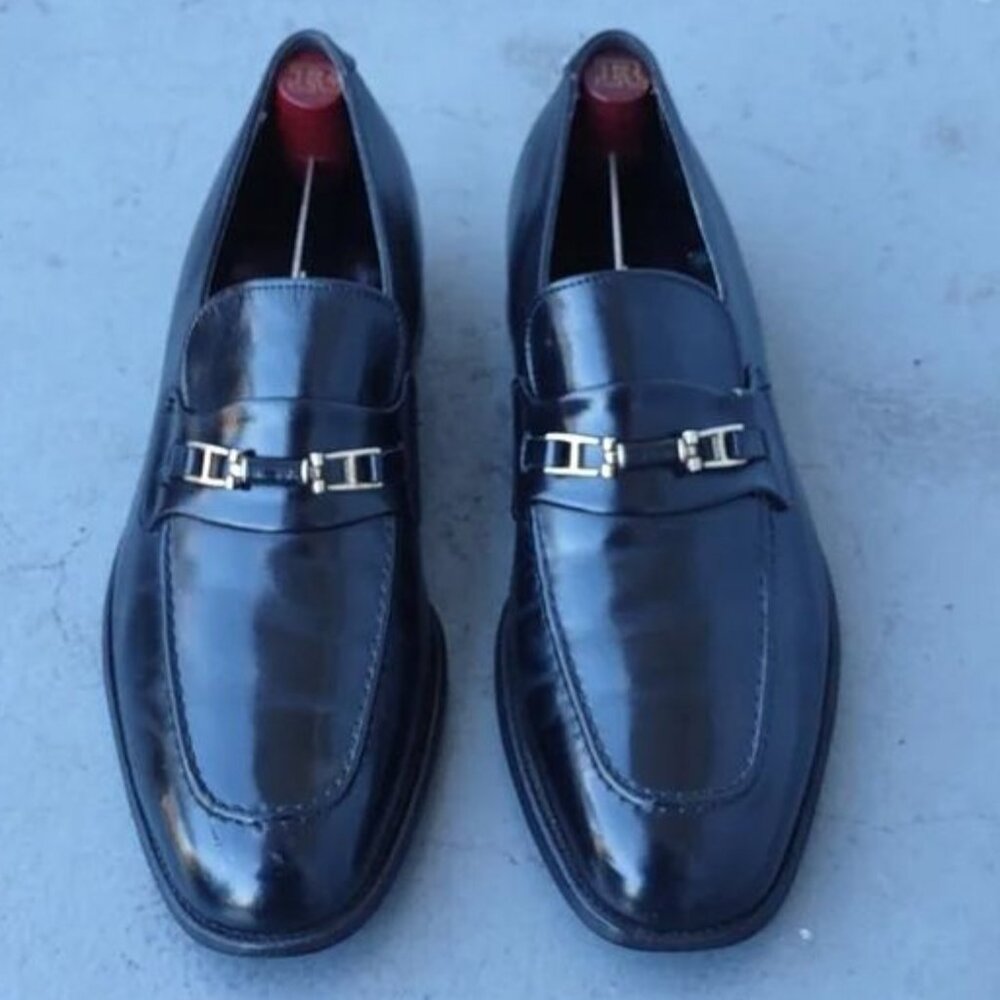 EDGERTON MEN'S AUTHENTIC BLACK VINTAGE LUXURY BIT LOAFERS STYLE # 52238D